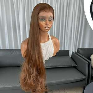 Parrucche Premium in Fibra Resistente al Calore 6*13 HD con Pizzo Trasparente, Onda Morbida Sintetica Color Rame per Donne di Colore, Vendita all'Ingrosso - Product Image 3