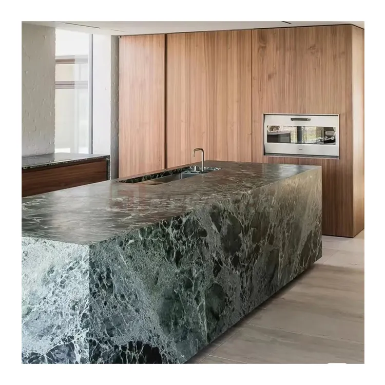 Đá tự nhiên ngọc lục bảo màu xanh lá cây pradas đá cẩm thạch trang trí nội thất Countertop gạch đá cẩm thạch màu xanh lá cây đá cẩm thạch