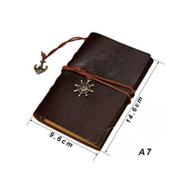Cuaderno de Cuero Estilo Pirata Vintage, Cuaderno Recargable de Hojas Sueltas para la Escuela, Viajes, Diario, Bloc de Notas, A5