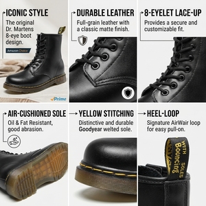 Stivali <span class=keywords><strong>da</strong></span> <span class=keywords><strong>Uomo</strong></span> Stile Britannico Martin in Pelle Taglie Grandi 35-48 Impermeabili Estivi Casual Invernali <span class=keywords><strong>da</strong></span> <span class=keywords><strong>Neve</strong></span> Caldi <span class=keywords><strong>da</strong></span> Esterno - Product Image 4