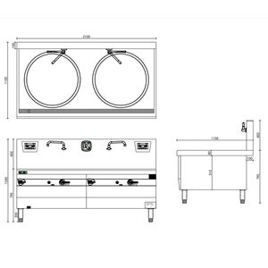 Wok de inducción de doble quemador más vendido para restaurantes chinos Wok doble de gran capacidad paralelo Anti-Dry Burn Safe Essential - Product Image 6