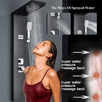 Panneau de douche en acier inoxydable à cascade murale moderne à affichage numérique colonne de douche de luxe