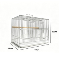 Cage à oiseaux portable en fil de fer épaissi et dense pour perruches et canaris, en fil de fer électroplaqué, durable, pour plusieurs oiseaux