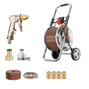 Chariot enrouleur de tuyau d'arrosage rétractable en alliage d'aluminium de haute qualité avec 2 roues haute pression pour jardin et lavage de voiture - Product Image 2