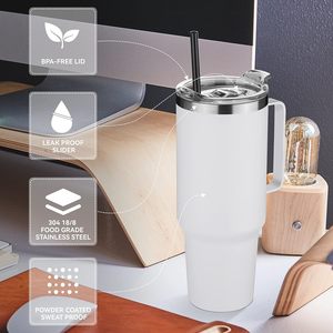 40 Oz Stainless Steel Tumbler Handle Vacuum Insulated 6-12 Hours <b>Thermal</b> Performance Reusable Travel Coffee <b>Mug</b> - Product Image 4