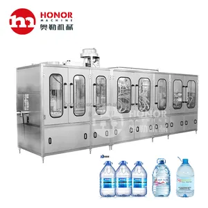 Automatic high speed linear type plastic PET 5 liter 10liter bottle water filling packaging machine