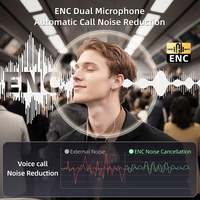 Auriculares Intrauditivos con Clip Lavalier K91, Cable Retráctil, V6.0, Cancelación de Ruido ENC, 90H, IPX4, Resistentes al Agua, Inalámbricos