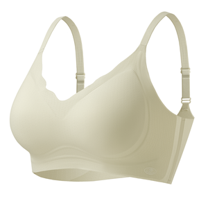 Sujetadores de verano de seda helada fina, de una pieza, cómodos, push-up, sin aros, con soporte, de punto transpirable para mujer, con tirantes ajustables, color liso. - Product Image 1