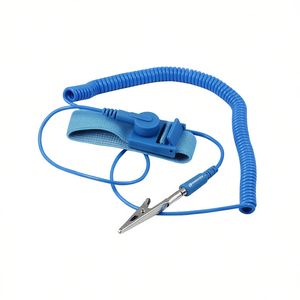 Antistatic Wrist Strap With <b>Coiled</b> <b>Cable</b> And Alligator Clip For Electronics Repair - Product Image 2