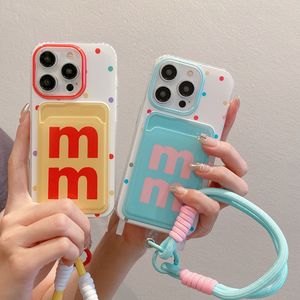 New Arrival mềm Wallet thiết kế trường hợp điện thoại với khiếm khuyết dây đai Bracket Chain 2 loại dây thừng Bìa - Product Image 3