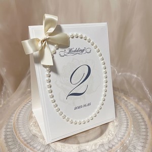 Custom Bride &amp; Groom's Relatives Seating Cards,Wedding Place CardsPremium with <strong>Pearl</strong> &amp; Bow for Reception - Product Image 4