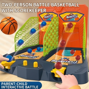Jeu de tir de basket-ball de table pour <span class=keywords><strong>2</strong></span> joueurs, avec système de pression manuel, jouet sportif de table avec tableau de scores intégré, ensemble de combat miniature d'intérieur - Product Image 1