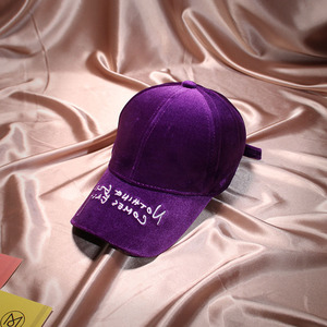 Sáu Bảng điều khiển bóng chày thời trang Hàn Quốc phong cách thêu dưới vành mũ nhung - Product Image 3