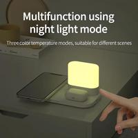 Nouveau design chargeur sans fil 3 en 1 support de charge sans fil de bureau avec lampe de table de réglage pour téléphones portables et écouteurs