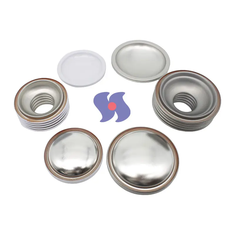 Wholesale 57mm 65mm tin can component Tinplate Lids Cone and Dome Aerosol Top and Bottom