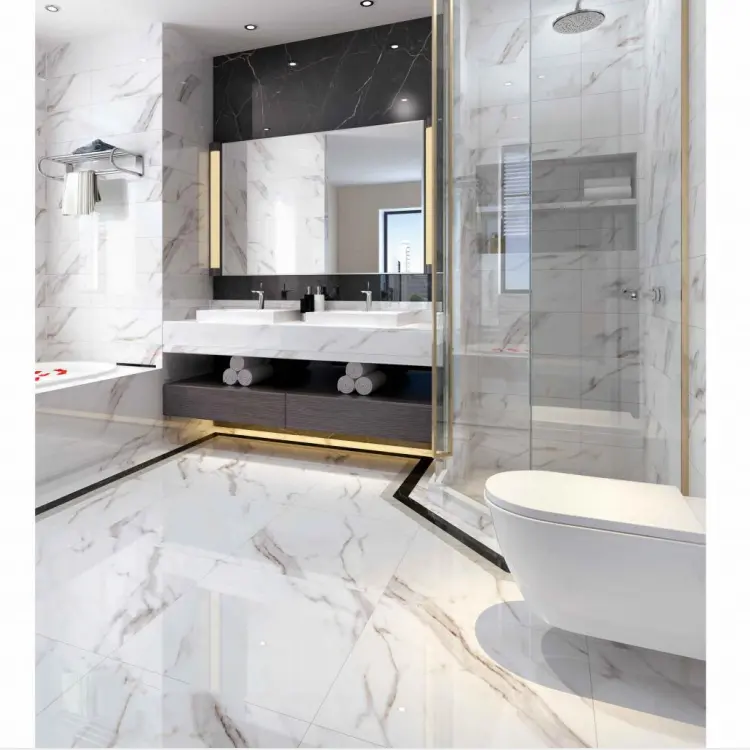 Bathroom marble wall tiles floor porcelain tiles interior ceramic floor tiles