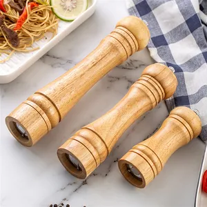 Bán Sỉ Máy Xay Gia Vị Cối Xay Bằng Gỗ Chai Muối Nhà Bếp Máy Xay Tiêu Thủ Công Điều Chỉnh Được Bằng Kim Loại Có Nắp