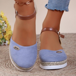 Sandales <span class=keywords><strong>compensées</strong></span> à plateforme pour femmes avec bride à la cheville, style espadrille, chaussures décontractées pour femmes - Product Image 3