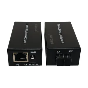 TiNCAM Mini convertisseur de médias Gigabit avec ports SFP 0-120KM Mini Type Ethernet sur fibre Convertisseur SFP Bidi Émetteurs-récepteurs