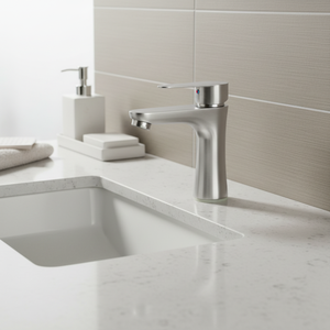 حنفية حمام عصرية من الفولاذ المقاوم للصدأ المصقول 201 مع مقبض واحد وصمام سيراميك لحوض الحمام - Product Image 4