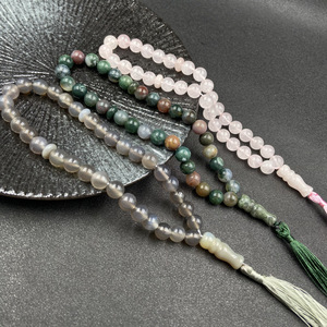 Commercio all'ingrosso di alta qualità cattolico cristallo naturale giada agata nappe musulmane preghiera il rosario braccialetto blu - Product Image 2