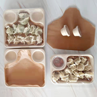 Vaisselle jetable en pulpe de canne à sucre, assiettes rectangulaires pour hot-dogs, plateaux à gâteaux, boîtes à pain avec couvercles, boîtes à emporter biodégradables