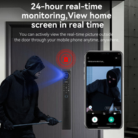 Serrure de porte intelligente de qualité professionnelle avec interphone vidéo, reconnaissance faciale 3D, empreinte digitale, WiFi, application mobile