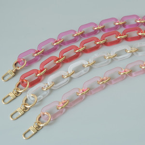 Tracolla a catena in acrilico rosa trasparente per borse in plastica ornamento accessorio di ricambio borsa tracolla - Product Image 1