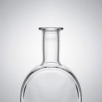 Bouteilles de verre à rhum à fond plat et grand volume pour spiritueux 75cl 70cl 700ml 750ml Tequila Whisky Bouteille de brandy unique à fond vide
