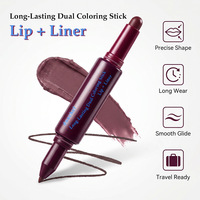 Crayon à lèvres double embout en gros sous marque privée, haute pigmentation, lisse, multi-usages, pour le contour des lèvres