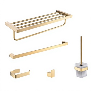Lot de 5 accessoires de salle de bain de luxe, ensemble complet d'organisateurs modernes pour salle de bain - Product Image 1