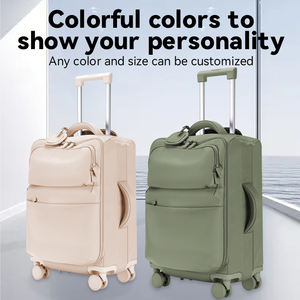 Valise légère à parois souples en nylon, facile à emballer, avec roues multidirectionnelles et cadenas, bagage à main - Product Image 3