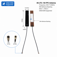 Antenne FPC interne 4G LTE 5G FuRao FR-5G-FPC-001 694-7125MHz, bande complète, PCB flexible adhésif avec connecteur MHF4