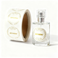 Bouteille de parfum personnalisée marque privée en relief feuille d'or parfum produit étiquette autocollants logo personnalisé impression autocollants emballage