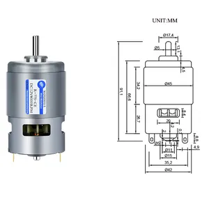 XYT 775 12 Volt Price Brush Geared Electric Low Rpm Totally Enclosed 24V Dc Motor Gearbox