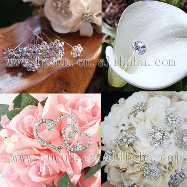 200 Crystal Diamante Pins - 1" Floral Craft Pins For Bouquets, Corsages & DIY Wedding Decor