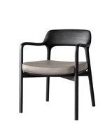 Chaise de salle à manger en bois massif sur mesure, coussin en cuir rétro, design européen moderne pour la maison, le bureau, l'hôtel, la villa - Écologique et durable