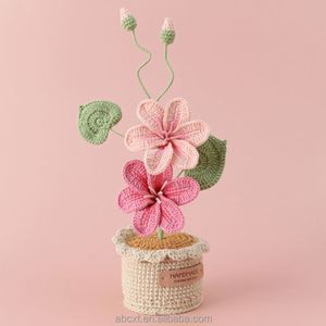 Handmade Finished Hand-knit Crochet Tung <b>Tree</b> Flower Pot Plant for Valentine's Day Graduation Father's Day Halloween - Product Image 4