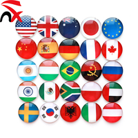 Autocollants de réfrigérateur avec logo personnalisé, drapeaux du monde, autocollants de réfrigérateur en verre cristal créatif américain, aimants pour réfrigérateur, cadeaux