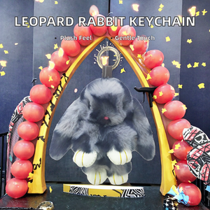 Lindo llavero de brújula de felpa suave con estampado de conejo, forma 3D, serigrafía, ideal para venta al por mayor, fiestas, Navidad, cumpleaños - Product Image 2