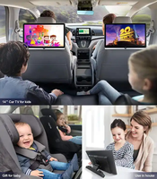 Monitor de Reposacabezas de 14'' 4K con Sistema de Entretenimiento para Asientos Traseros Android, 2+32G, 1920*1080P, Conexión USB, Wi-Fi y Teléfono
