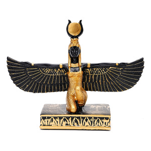 Ancient <strong>Egyptian</strong> Isis Statue ESB20 Resin Winged Goddess Figurine with Golden Accents Golden <strong>Egyptian</strong> <strong>Decor</strong> for <strong>Home</strong> Living Room - Product Image 1
