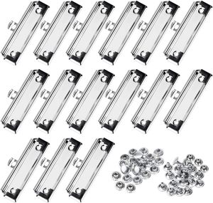 Suministros de Oficina Comerciales, Clip para Menús Plateado de 120 mm, Clip Plano con Resorte, Pinza Metálica para Portapapeles con Gancho para Colgar - Product Image 1
