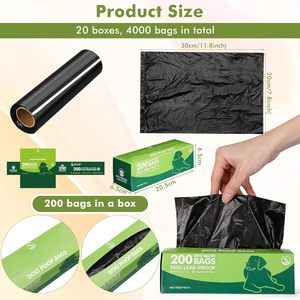 Sacs à déjections canines en plastique écologiques et durables imprimés sur mesure avec distributeur pour chiens et chats - Vente en gros - Product Image 4