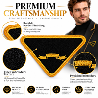 En gros, Patch brodé noir avec motif crête dorée, Badge de luxe, Applique thermocollante et à coudre, pour artisanat, décoration DIY et patchs de créateur