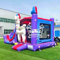 Casa hinchable combinada de alpaca con tobogán para niños