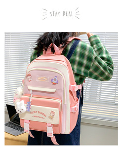 Nhà Máy Bán Buôn Thời Trang Trường Túi Sinh Viên 5 Pcs Đặt Lớn Bookbags Sinh Viên Trường Ba Lô Cho Phụ Nữ Cao Đẳng Ba Lô - Product Image 5