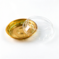 Plateau rond en plastique PET personnalisé, doré, de luxe, pour sushis, gâteaux, emballages alimentaires, boîte de luxe