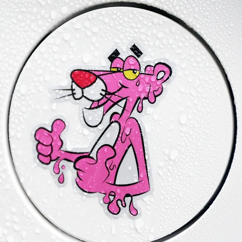 ETIE New style vinyl pvc removable cartoon Pink Panther reflective waterproof sticker for laptop,auto decoration