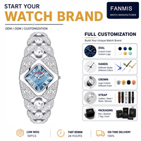 Montre à cadran losange avec logo personnalisé, bracelet en alliage entièrement serti de diamants, montre-bracelet élégante pour femme avec chiffres romains, montre de mode